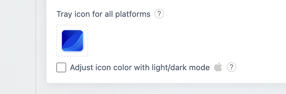 Options for adjusting the icon color in light/dark mode