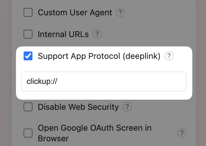 Editing the app protocol of your desktop app