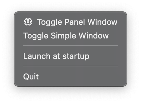 Menu icon on a dark background