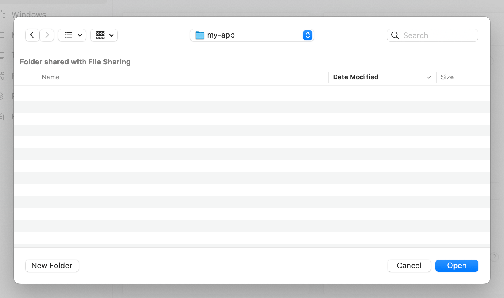 OS directory picker selecting a destination folder