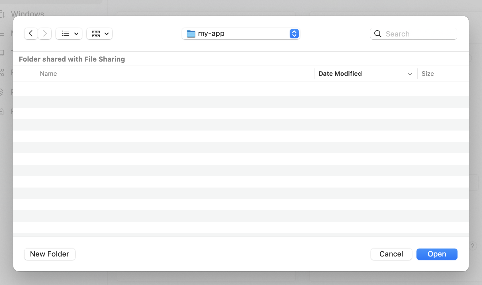 OS directory picker selecting a destination folder
