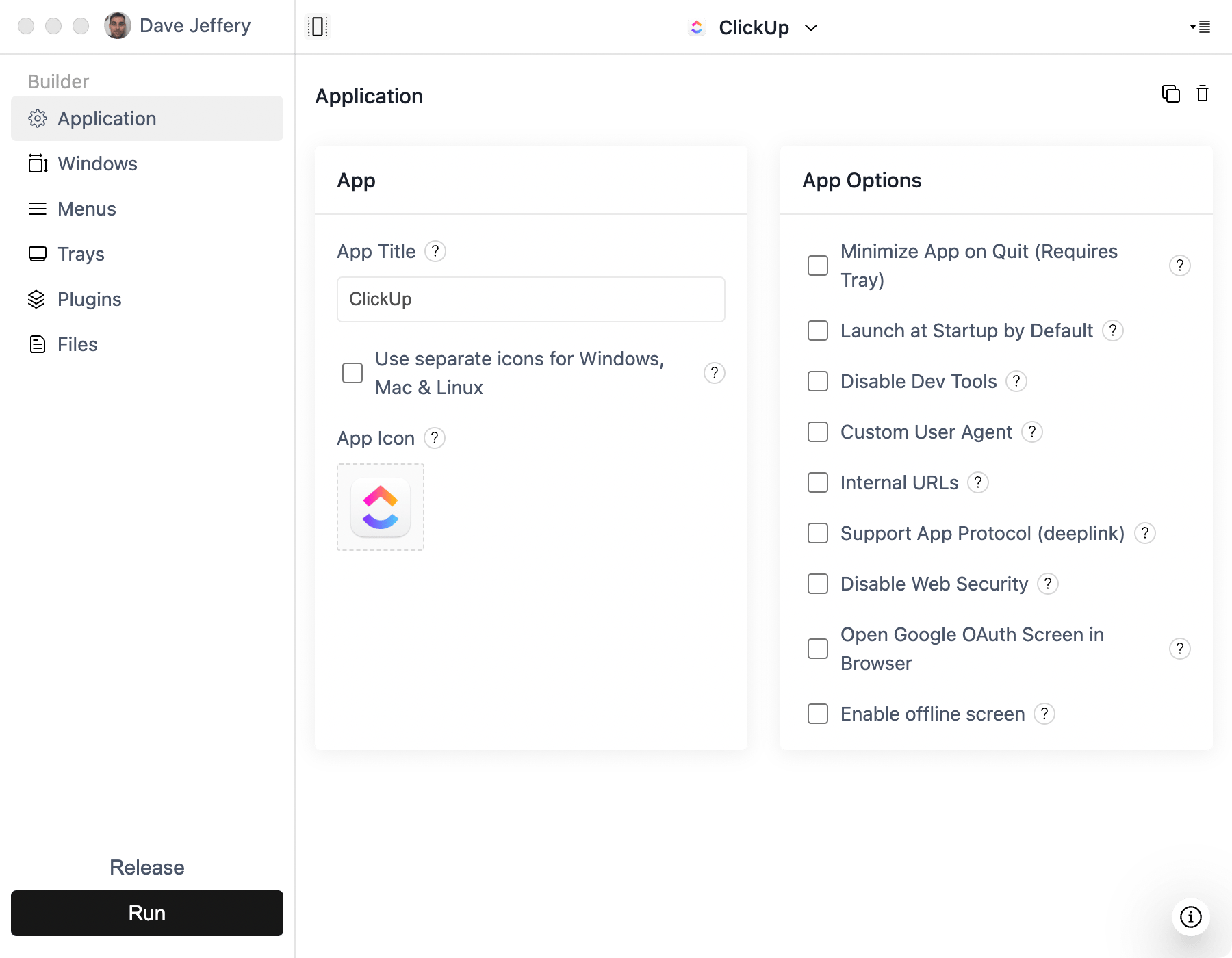 ToDesktop Builder screenshot