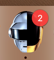 Badge count set to 2 (Mac)